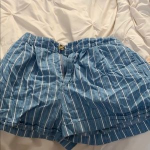 blue striped shorts